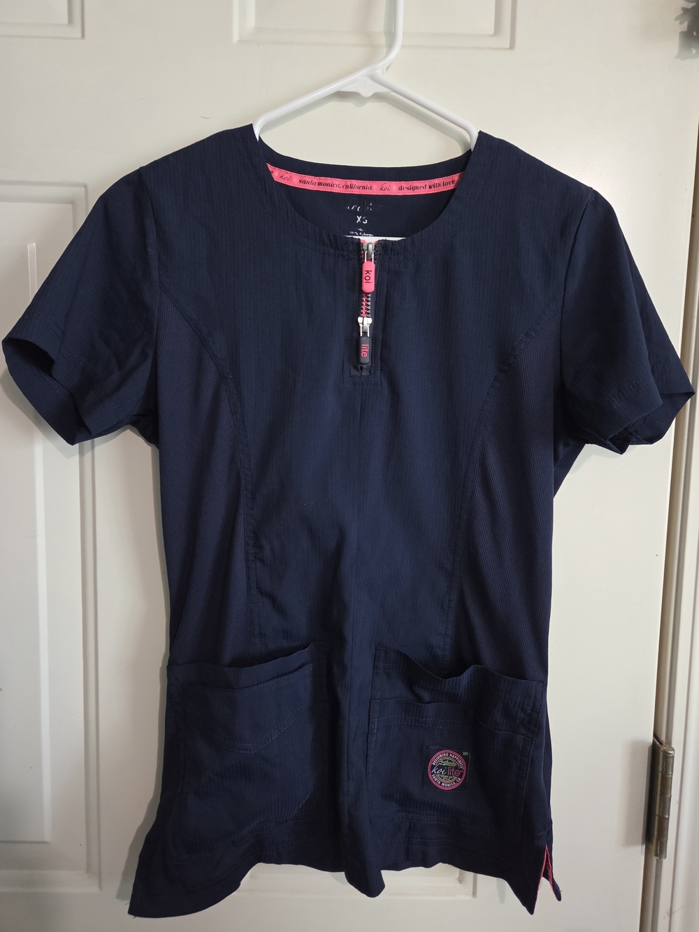 Koi Navy Blue Scrub Top XS